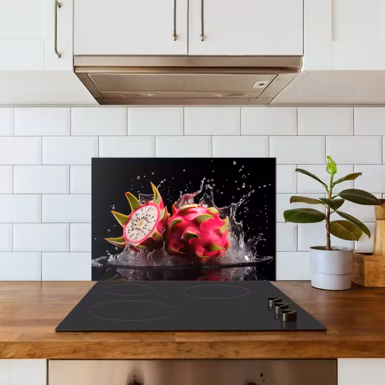 Spatscherm keuken - Drakenfruit - Zwart - Water - Vrucht - Fruit — 6
