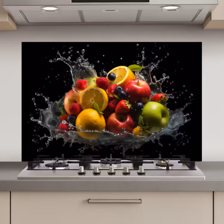 Spatscherm keuken - Fruit - Appel - Sinaasappel - Rode vruchten - Water — 1