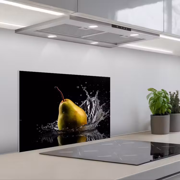 Spatscherm keuken - Peer - Fruit - Water - Zwart — 5