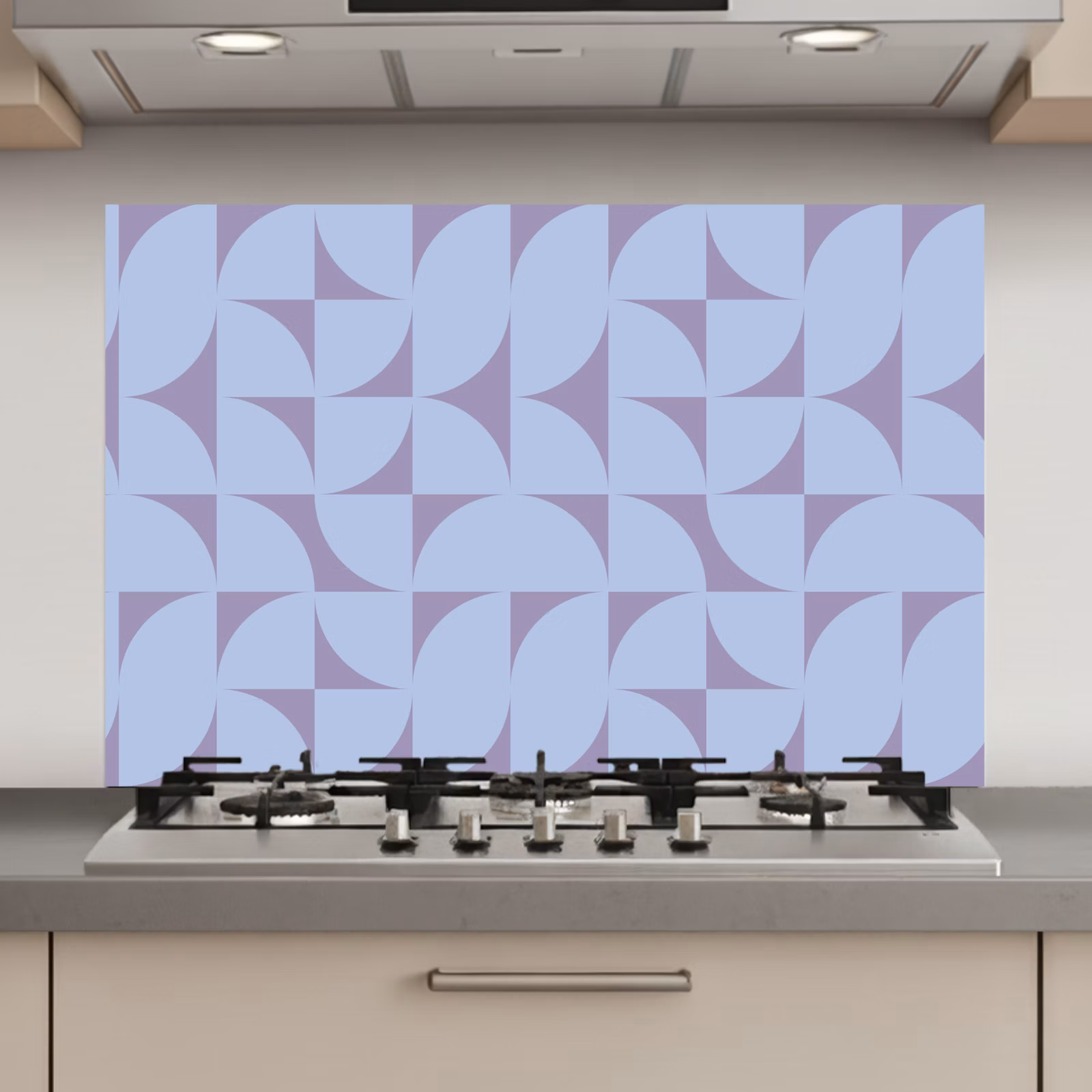 Spatscherm keuken - Blokken - Blauw - Paars - Patroon — 1