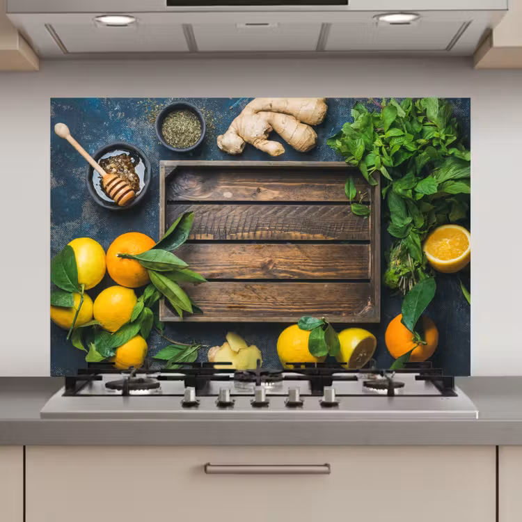 Spatscherm keuken - Fruitkist - Citroen - Fruit — 1