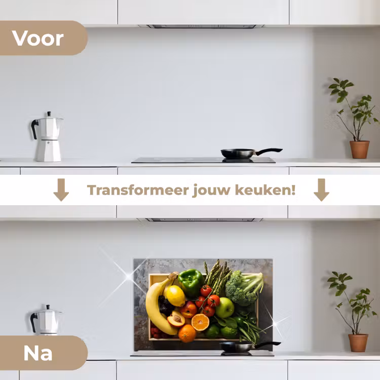 Spatscherm keuken - Krat - Fruit - Regenboog — 3