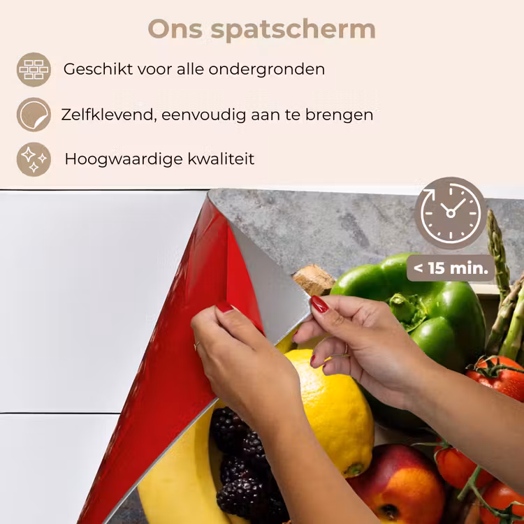 Spatscherm keuken - Krat - Fruit - Regenboog — 4