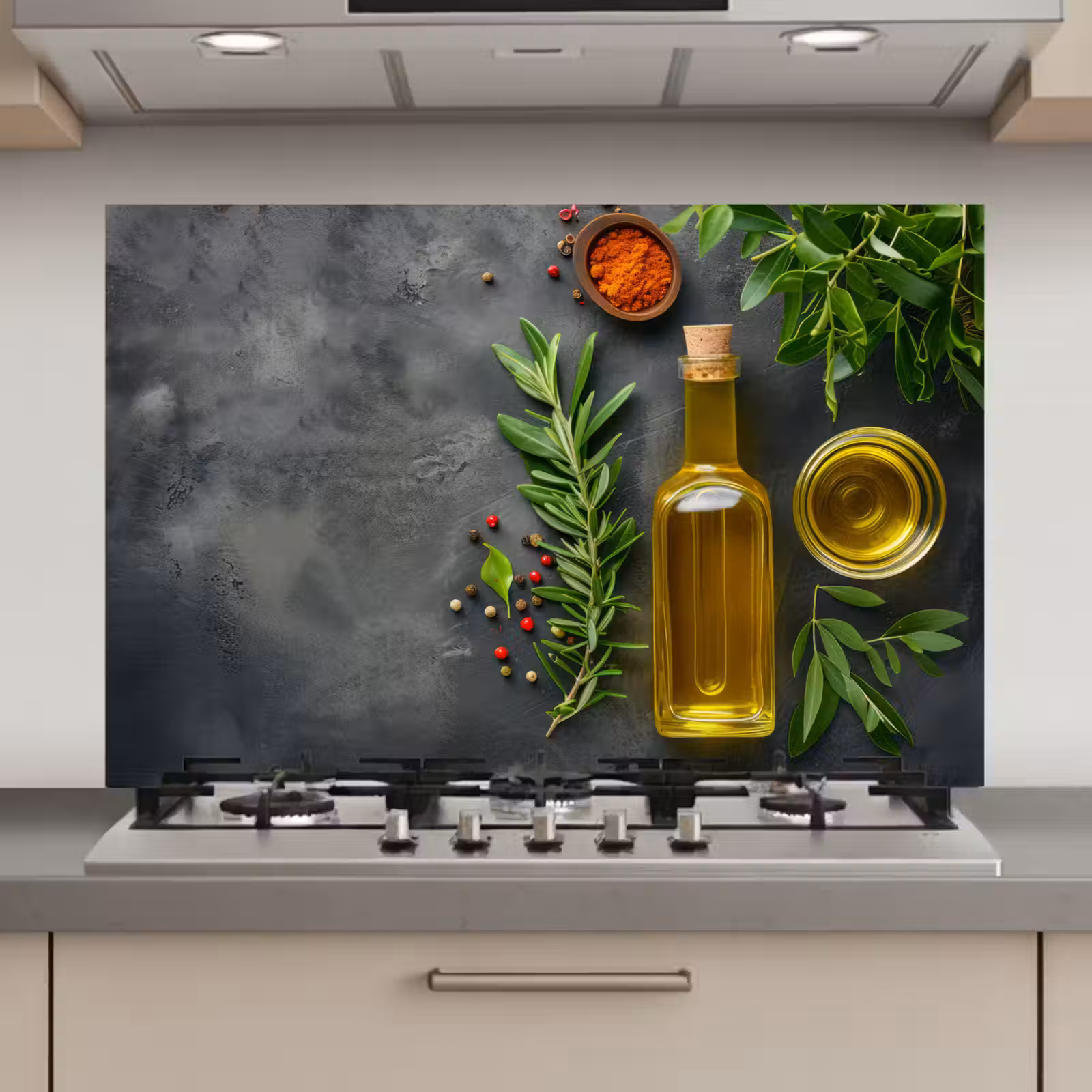 Spatscherm keuken - Mediterrane Keukenessenties — 1