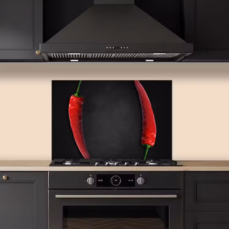Spatscherm keuken - Dialoog van Pepers — 2