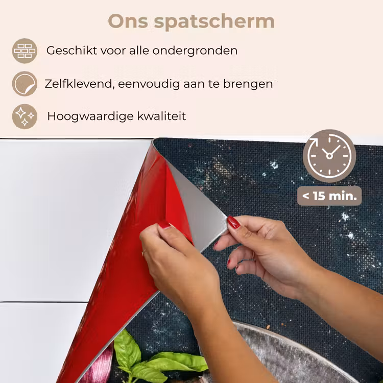 Spatscherm keuken - Koksmes en Verse Ingrediënten — 4