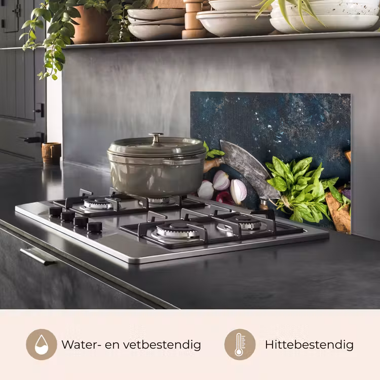 Spatscherm keuken - Koksmes en Verse Ingrediënten — 7