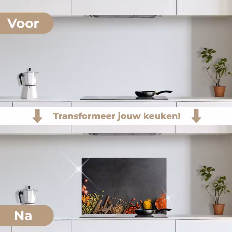 Spatscherm keuken - Stilleven van Specerijen en Aroma's — 3