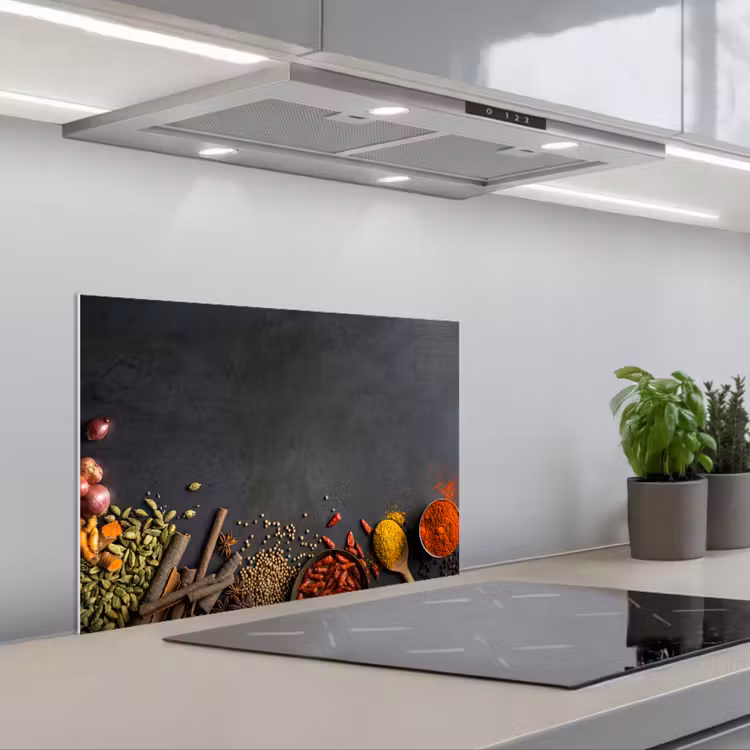 Spatscherm keuken - Stilleven van Specerijen en Aroma's — 5