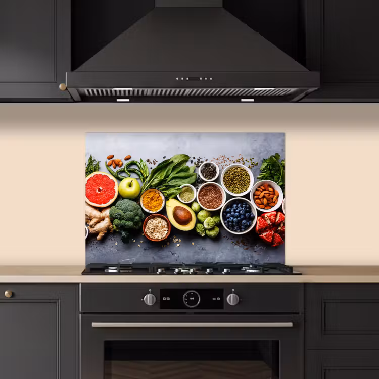Spatscherm keuken - Symfonie van Superfoods — 2