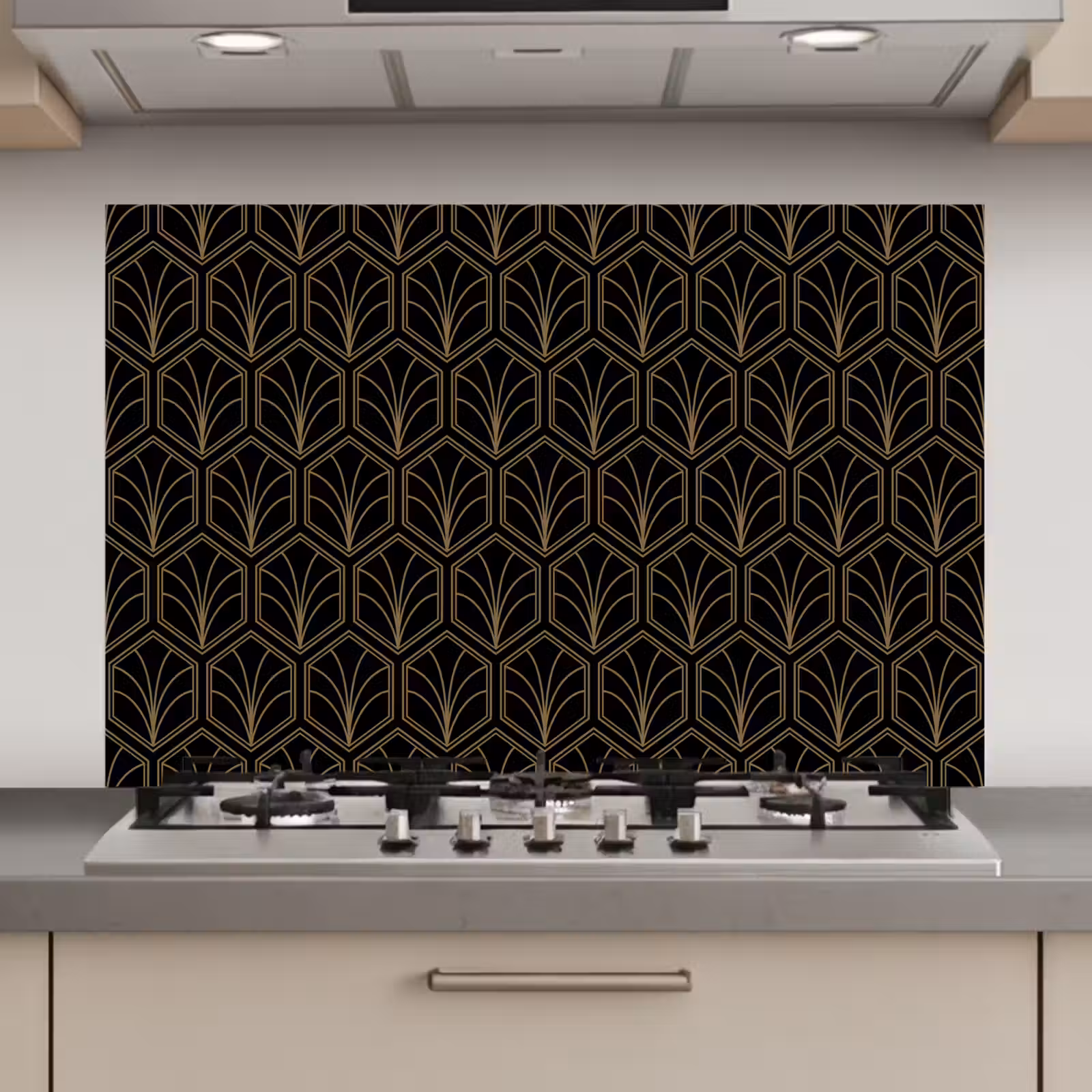 Spatscherm keuken - Pijlvorm - Waaier - Goud — 1
