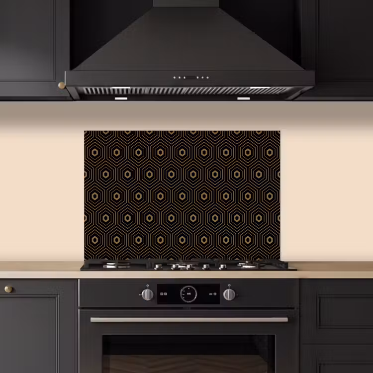 Spatscherm keuken - Goud - Illusie - Patroon — 2