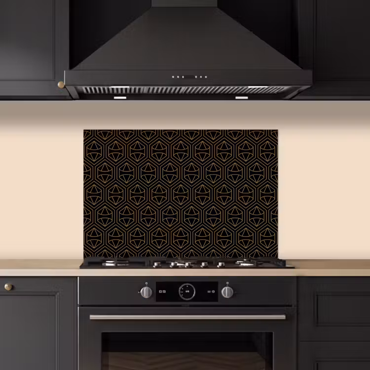 Spatscherm keuken - Goud - Zwart - Diamant — 2