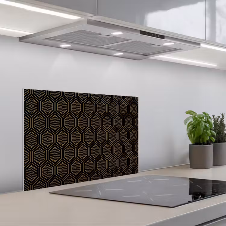 Spatscherm keuken - Goud - Zwart - Tunnel — 5