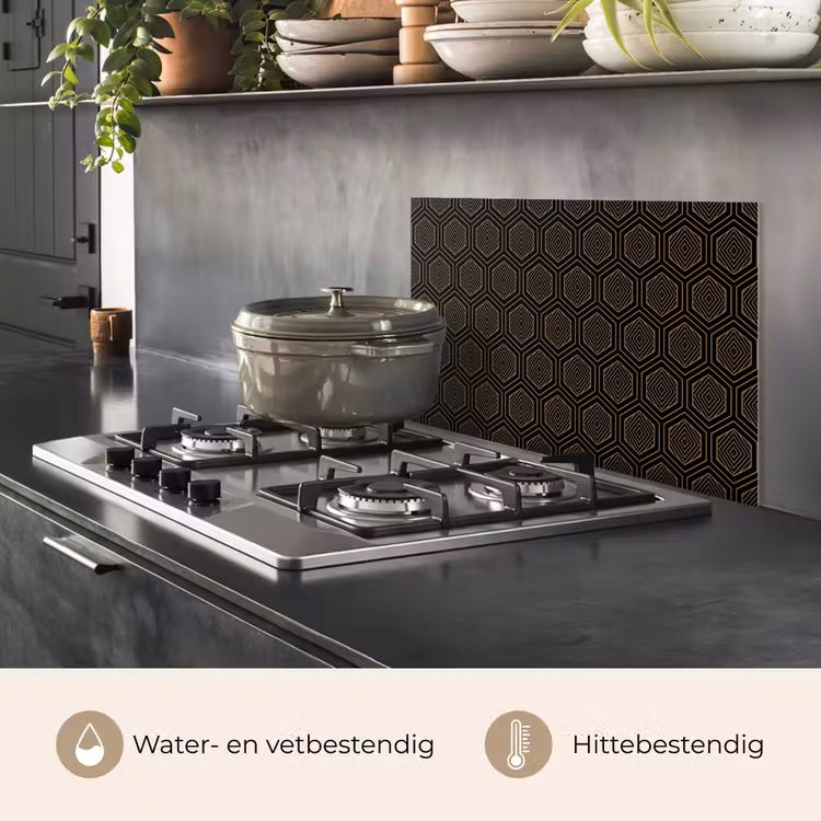 Spatscherm keuken - Goud - Zwart - Tunnel — 7