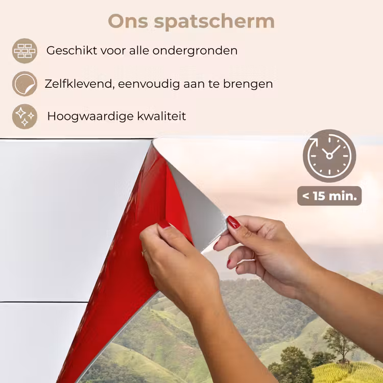 Spatscherm keuken - Landschap - Heuvels - Groen — 4