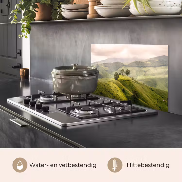 Spatscherm keuken - Landschap - Heuvels - Groen — 7