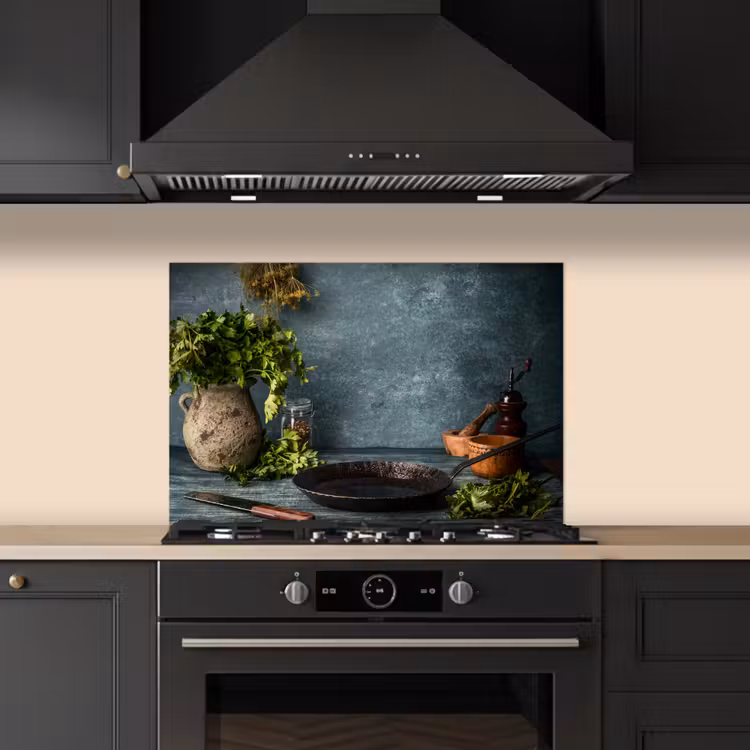 Spatscherm keuken - Stilte voor het Koken — 2