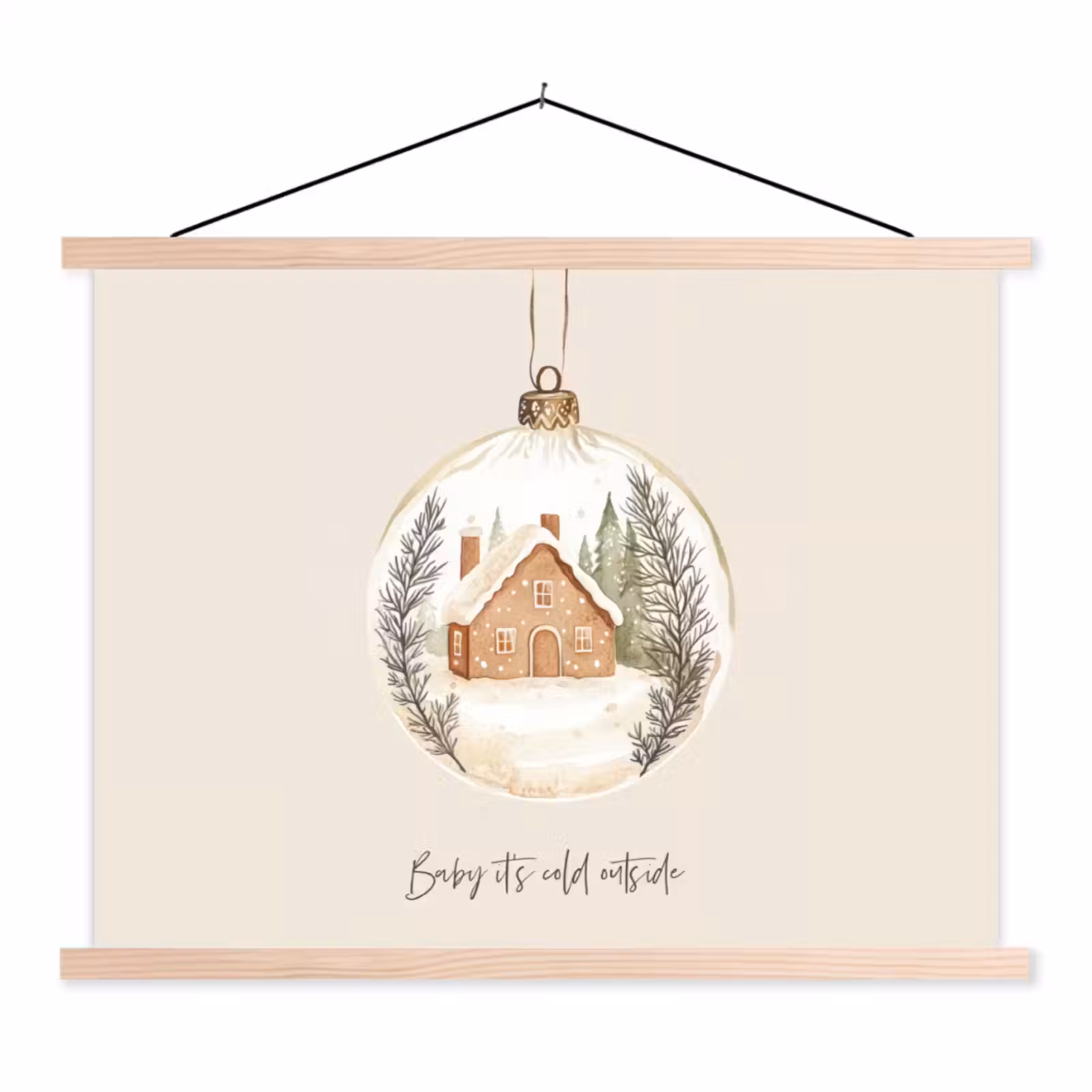 Schoolplaat - Quote - Winter - Kerst - Beige - Kerstbal — 1