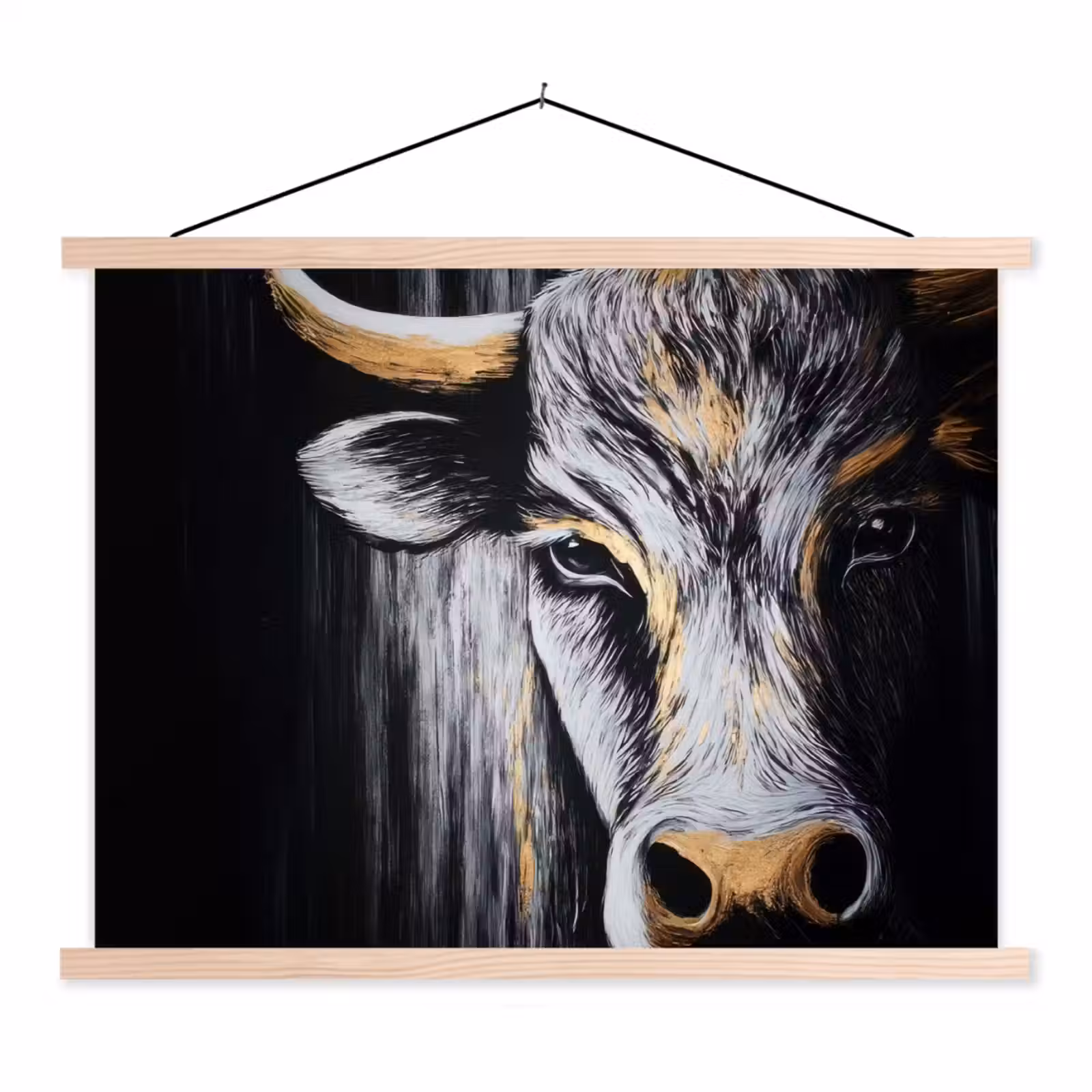 Schoolplaat - Stier - Hoorns - Snuit - Goud — 1