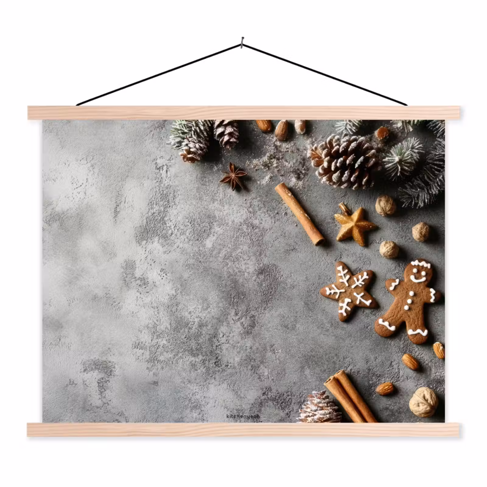 Schoolplaat - Winter - Kerst - Beton - Dennenappels — 1
