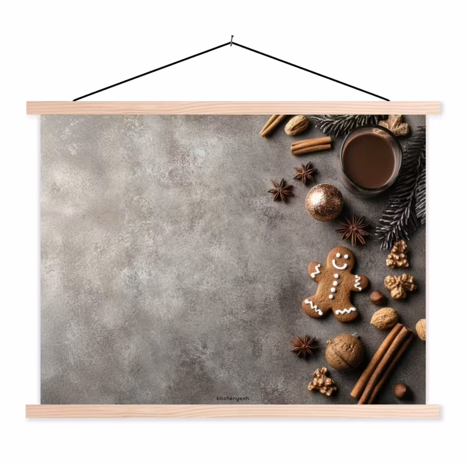 Schoolplaat - Winter - Kerst - Beton - Gingerbread man — 1