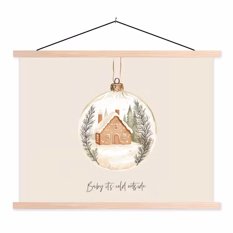 Schoolplaat - Quote - Winter - Kerst - Beige - Kerstbal — 1
