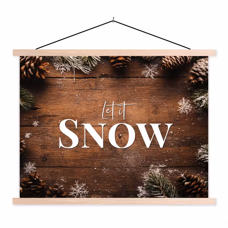 Schoolplaat - Sneeuw - Houtlook - Quote - Let it snow — 1