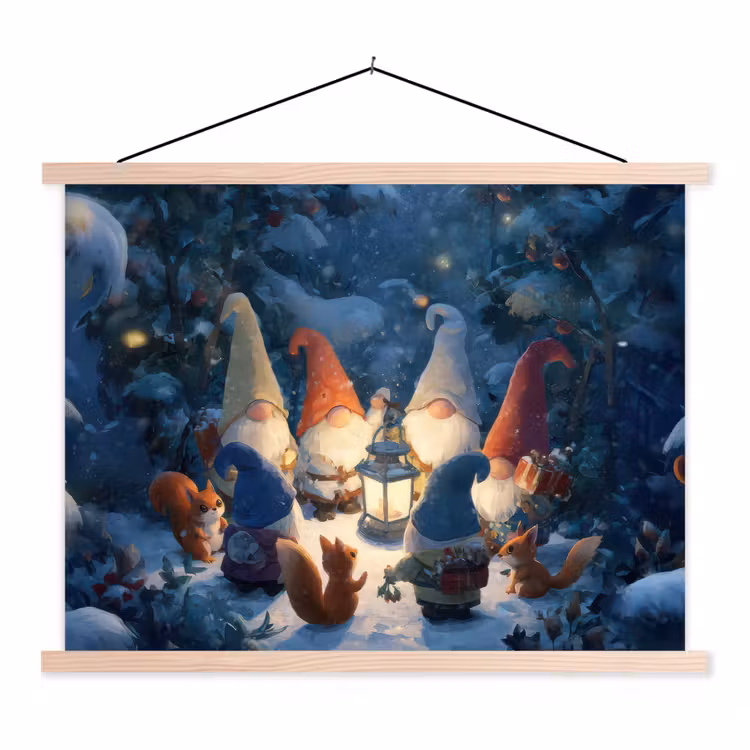 Schoolplaat - Winter - Gnooms - Eekhoorns - Meerkleurig — 1