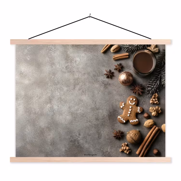 Schoolplaat - Winter - Kerst - Beton - Gingerbread man — 1