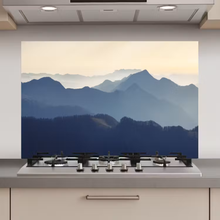 Spatscherm keuken - Landschap - Bergen - Groen - Natuur — 1