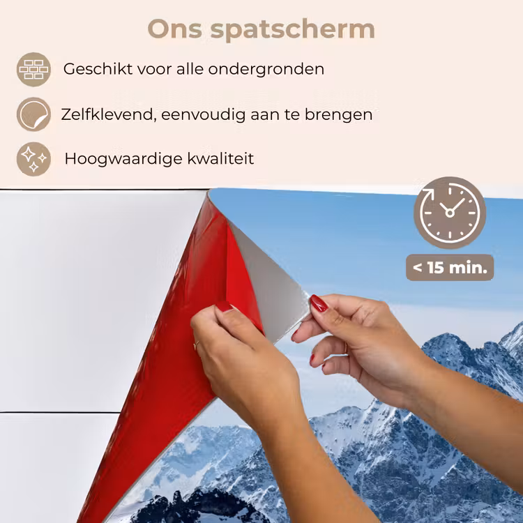 Spatscherm keuken - Landschap - Bergen - Sneeuw - Wit — 4