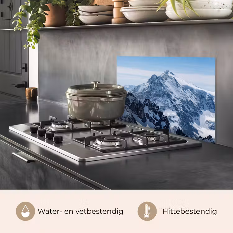 Spatscherm keuken - Landschap - Bergen - Sneeuw - Wit — 7