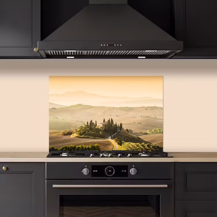Spatscherm keuken - Landschap - Toscane - Ochtendlicht — 2
