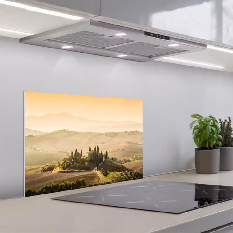 Spatscherm keuken - Landschap - Toscane - Ochtendlicht — 5