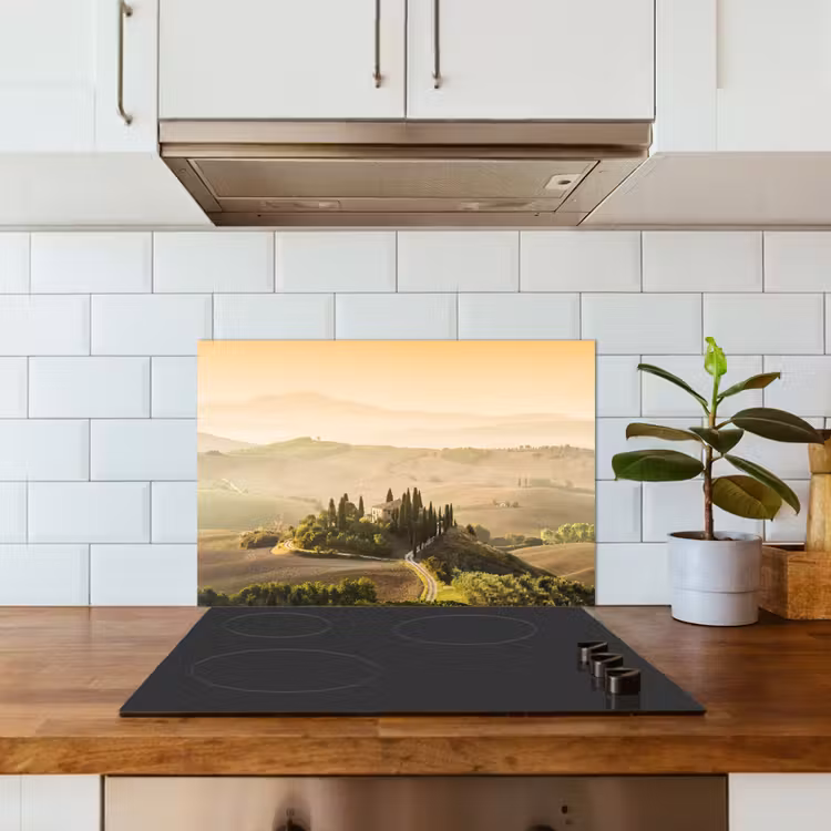 Spatscherm keuken - Landschap - Toscane - Ochtendlicht — 6