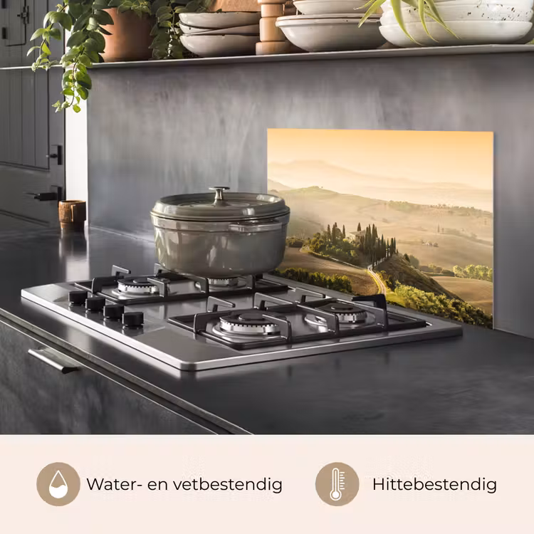 Spatscherm keuken - Landschap - Toscane - Ochtendlicht — 7
