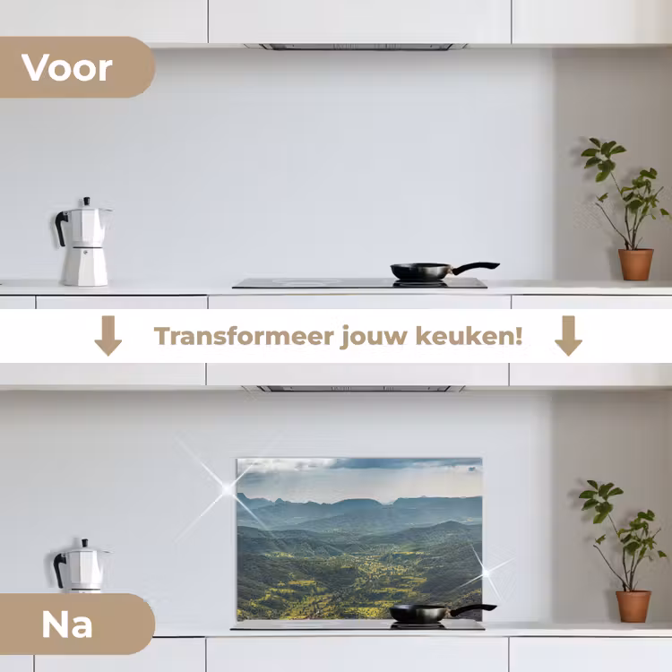 Spatscherm keuken - Landschap - Vallei - Groen — 3