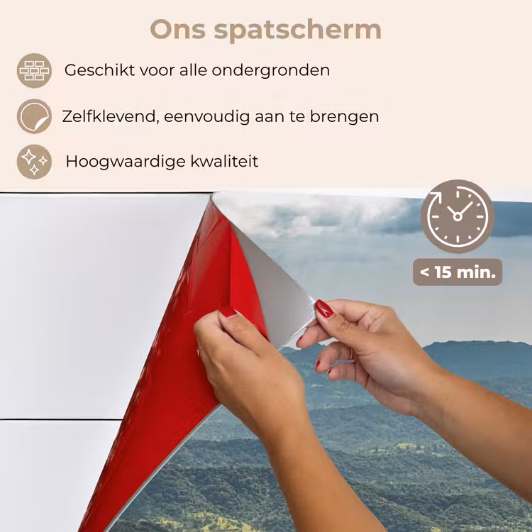 Spatscherm keuken - Landschap - Vallei - Groen — 4