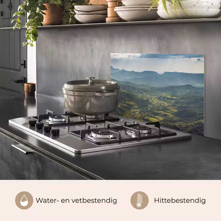 Spatscherm keuken - Landschap - Vallei - Groen — 7