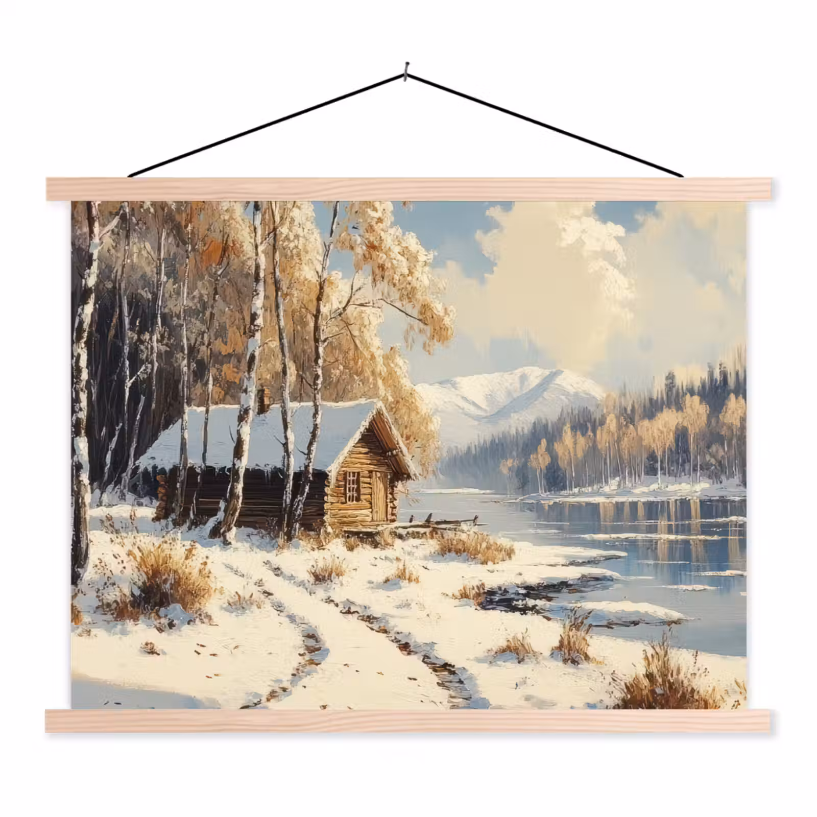 Schoolplaat - Winter - Sneeuw - Huis - Natuur — 1