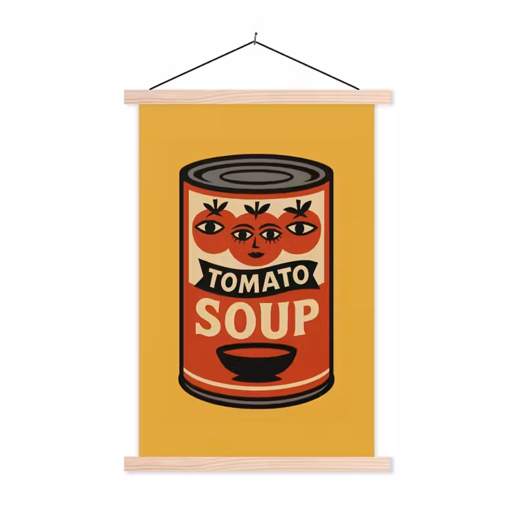 Schoolplaat - Tomatensoep - Gezichtje - Illustratie - Rood — 1