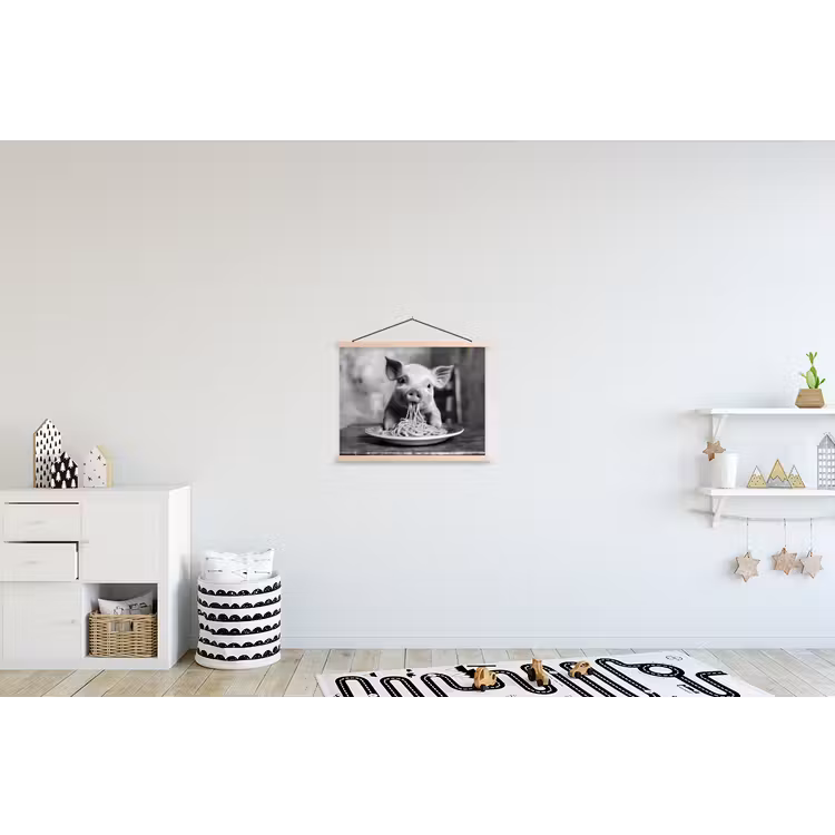 Schoolplaat - Varken - Schattig - Spaghetti - Zwart wit - Dier — 3