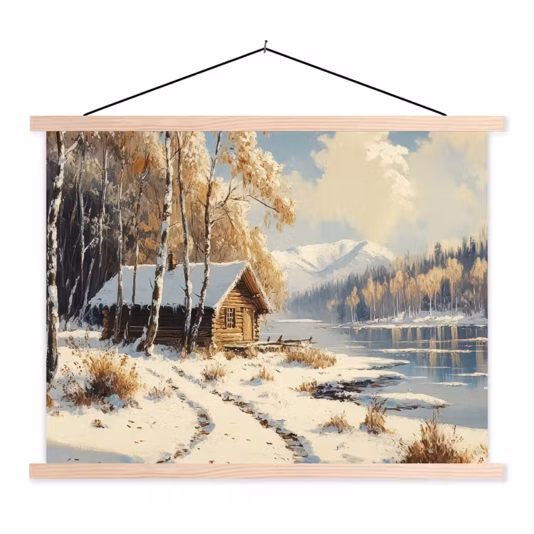 Schoolplaat - Winter - Sneeuw - Huis - Natuur — 1