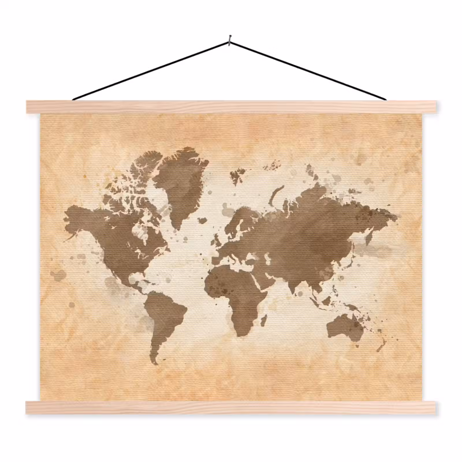 Schoolplaat - Wereldkaart - Beige - Bruin — 1