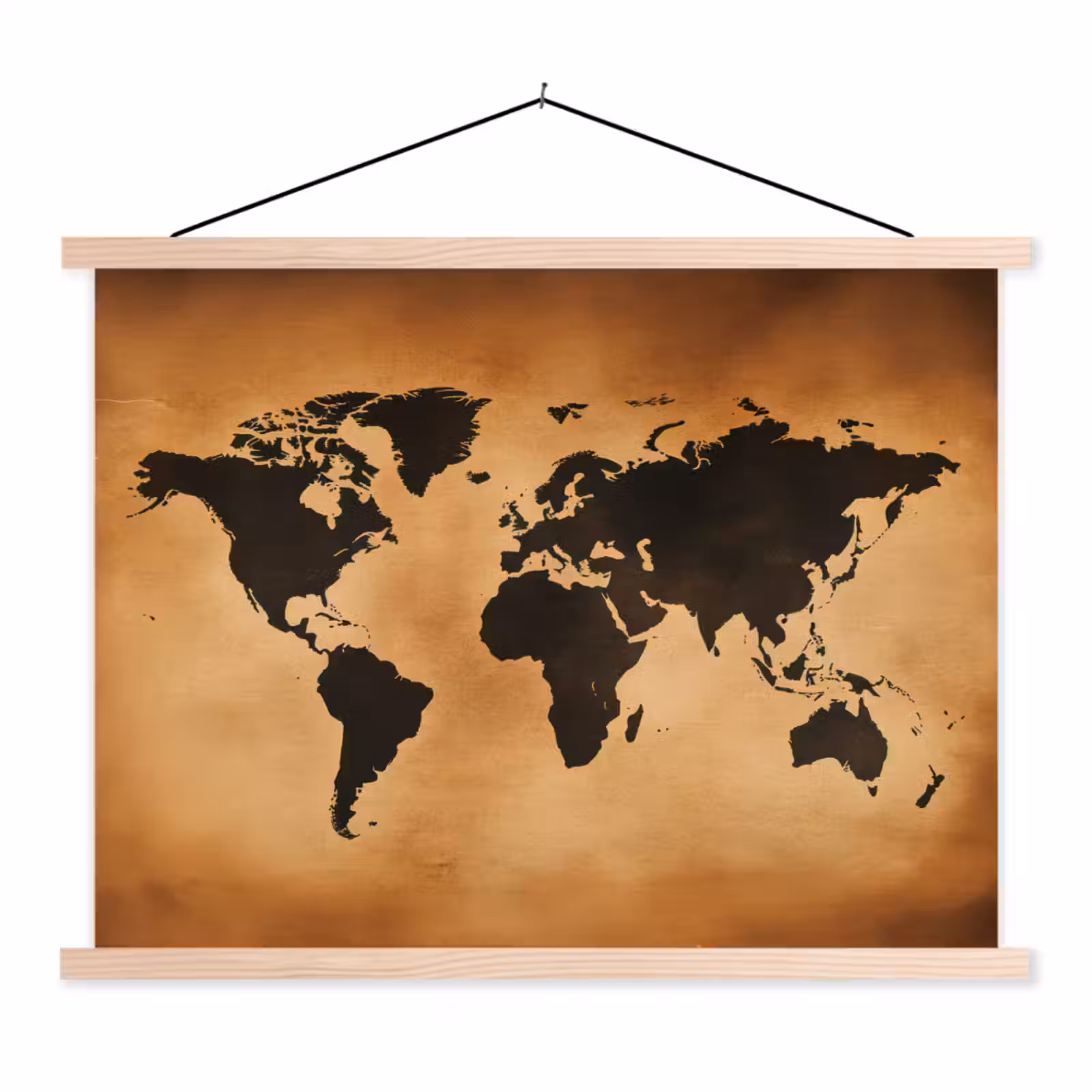 Schoolplaat - Wereldkaart - Bruin - Kaart — 1
