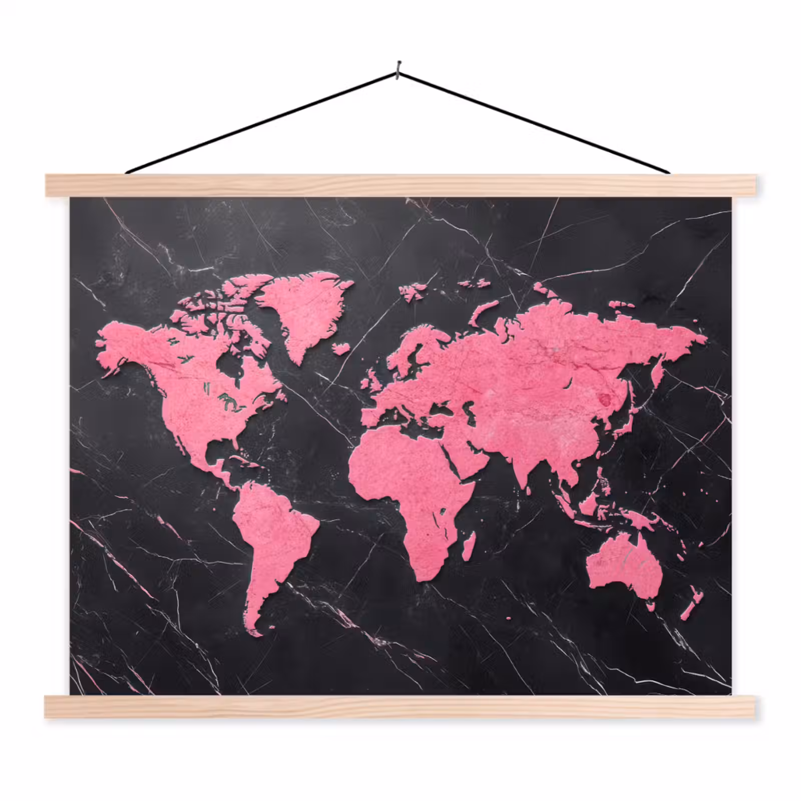 Schoolplaat - Wereldkaart - Roze - Marmer — 1