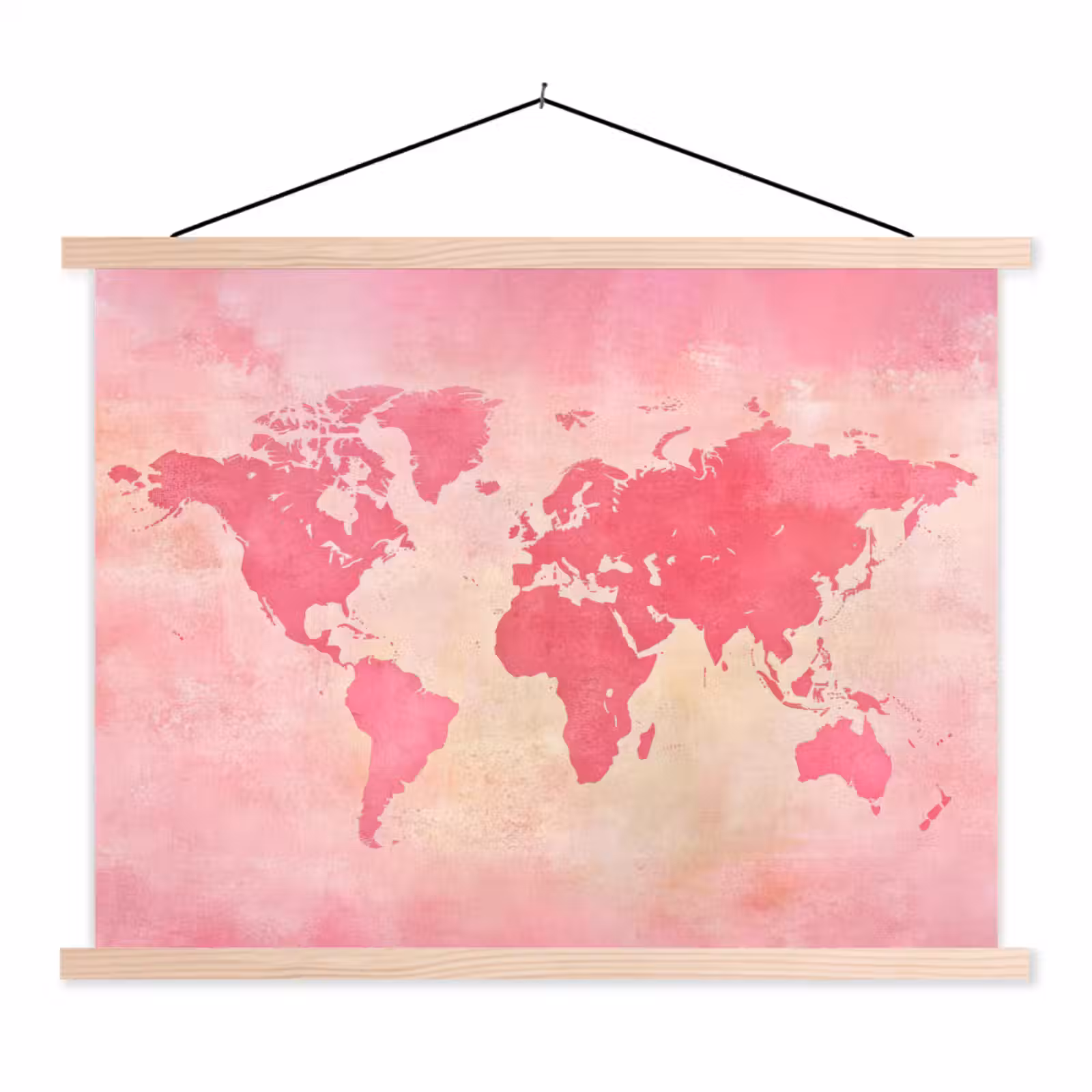 Schoolplaat - Wereldkaart - Roze - Vaag — 1