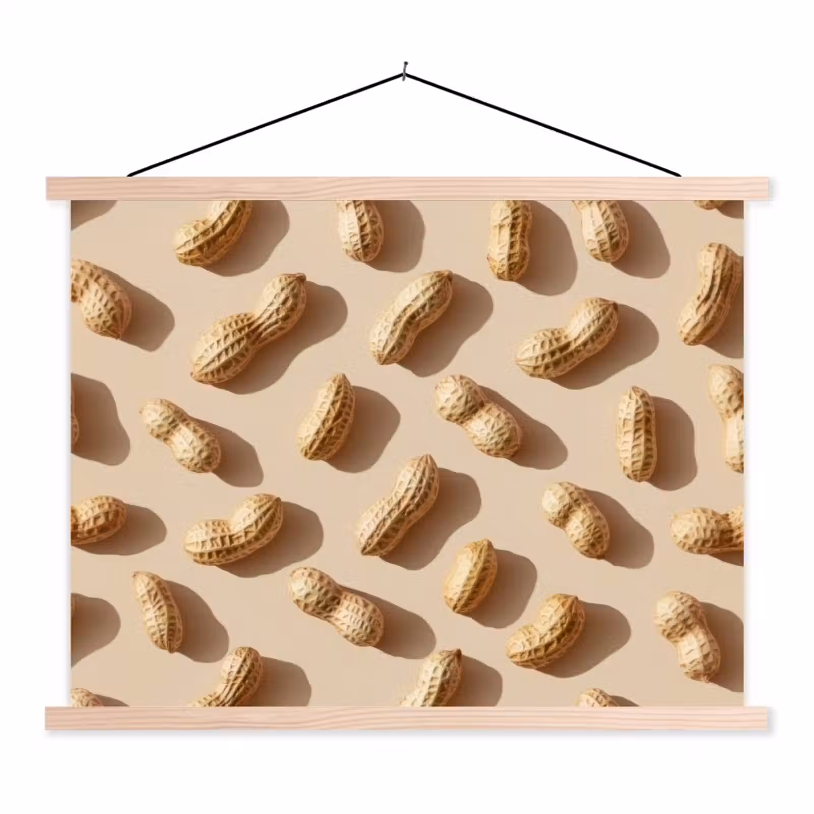 Schoolplaat - Pinda's - Patroon - Beige — 1