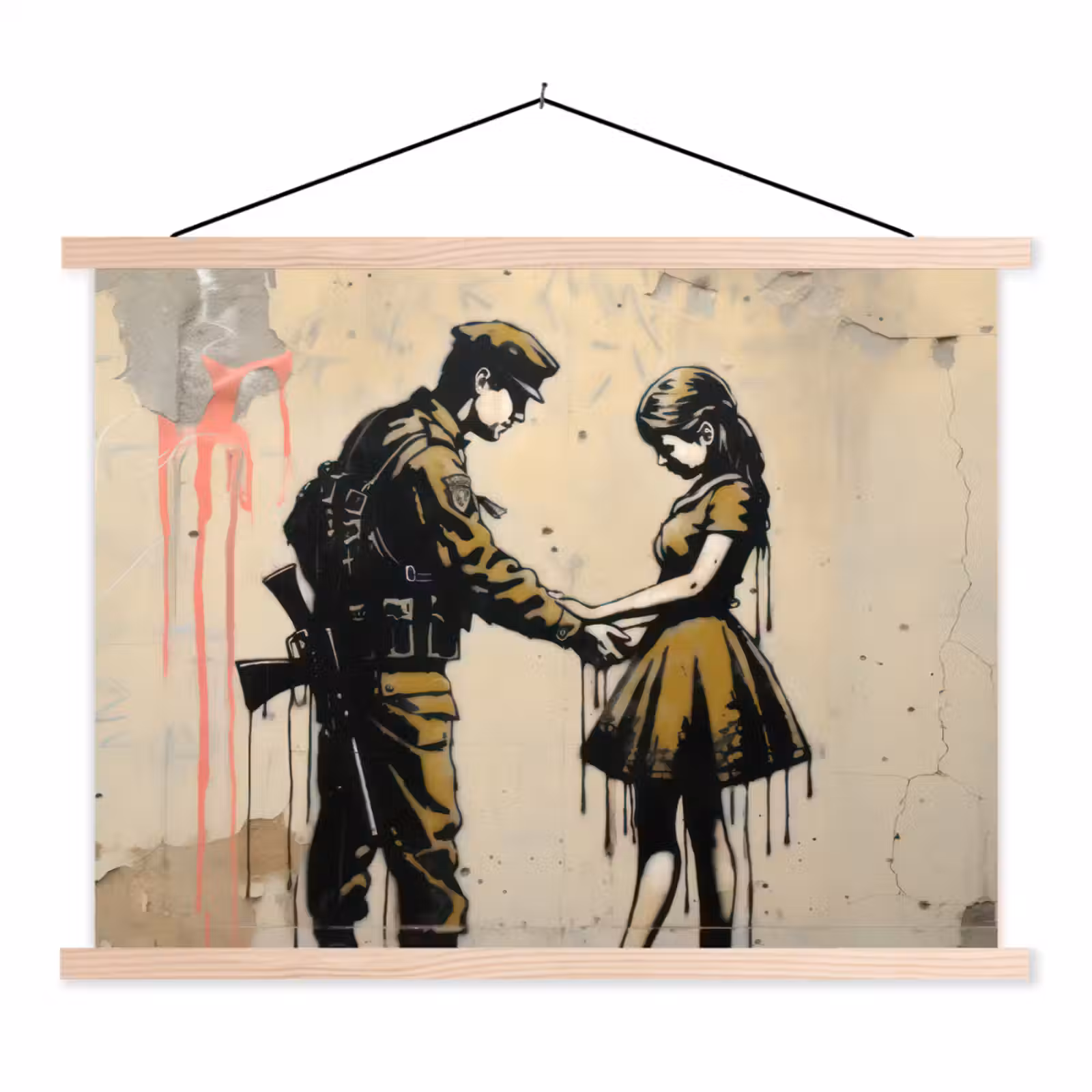 Schoolplaat - Soldaat - Meisje - Bruin - Graffiti — 1